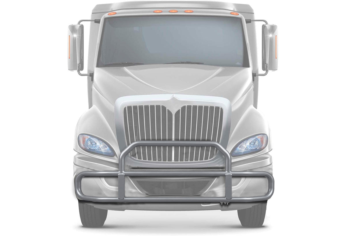 Gray Front Grille Deer Moose Bumper Guard 2008-2017 International ProStar (plastic bumper)