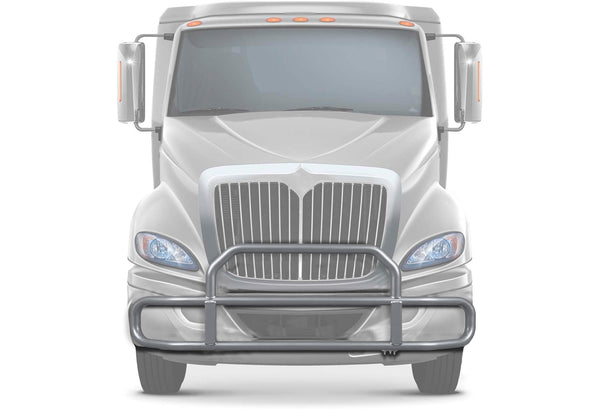 Gray Front Grille Deer Moose Bumper Guard 2008-2017 International ProStar (plastic bumper)