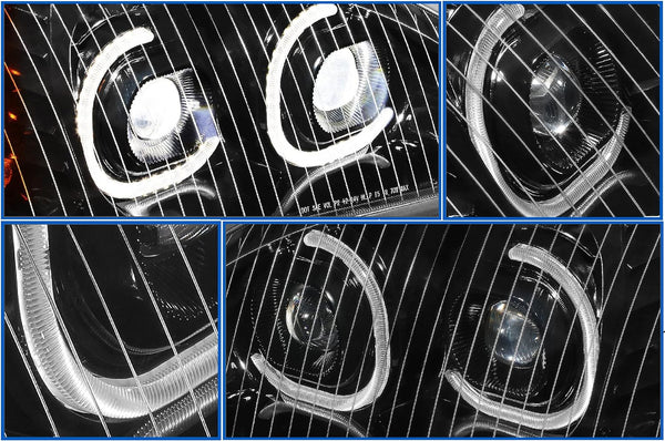 Headlight LED DRL Dual Projector Black Driver 2004-2017 Freightliner Columbia