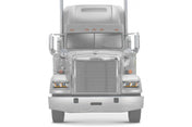 KOZAK LED DRL DUAL Chrome Projector Headlights Set Pair (Driver Left & Passenger Right Side) for FREIGHTLINER CLASSIC PLUS Logo, Windshield Wipers and Vest