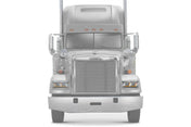 KOZAK LED DRL DUAL Chrome Projector Headlight (Driver Left Side) for FREIGHTLINER CLASSIC PLUS Logo, Windshield Wipers and Vest