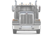 KOZAK LED DRL DUAL Chrome Projector Headlight (Passenger Right Side) for PETERBILT 357 365 378 379 PLUS Logo, Windshield Wipers and Vest