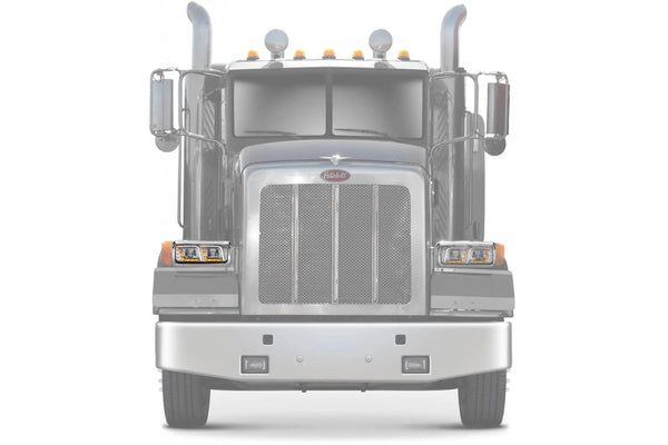 KOZAK LED DRL DUAL Chrome Projector Headlight (Passenger Right Side) for PETERBILT 357 365 378 379 PLUS Logo, Windshield Wipers and Vest