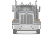 KOZAK LED DRL DUAL Chrome Projector Headlight (Driver Left Side) for PETERBILT 357 365 378 379 PLUS Logo, Windshield Wipers and Vest
