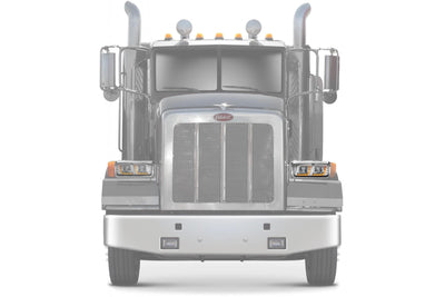 KOZAK LED DRL DUAL Chrome Projector Headlight (Driver Left Side) for PETERBILT 357 365 378 379 PLUS Logo, Windshield Wipers and Vest