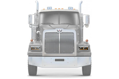 KOZAK LED DRL DUAL Chrome Projector Headlight (Driver Left Side) for WESTERN STAR 6900 4900 4800 SERIES PLUS Windshield Wipers and Vest