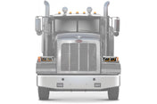 KOZAK LED DRL DUAL Black Projector Headlight (Driver Left Side) for PETERBILT 357 365 378 379 PLUS Logo, Windshield Wipers and Vest