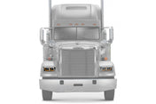 KOZAK LED DRL DUAL Black Projector Headlight (Passenger Right Side) for FREIGHTLINER CLASSIC PLUS Logo, Windshield Wipers and Vest