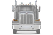 KOZAK LED DRL DUAL Black Projector Headlight (Passenger Right Side) for PETERBILT 357 365 378 379 PLUS Logo, Windshield Wipers and Vest
