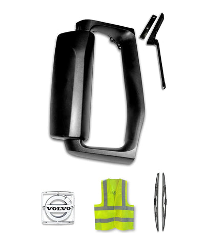 Side View Door Mirror Power Heated Black Passenger Volvo 2004+ VNL VNM VNX
