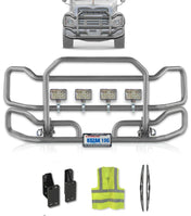 Front Grey Grille Guard Large 2004+ Mack Granite GU713 (Set-Back)