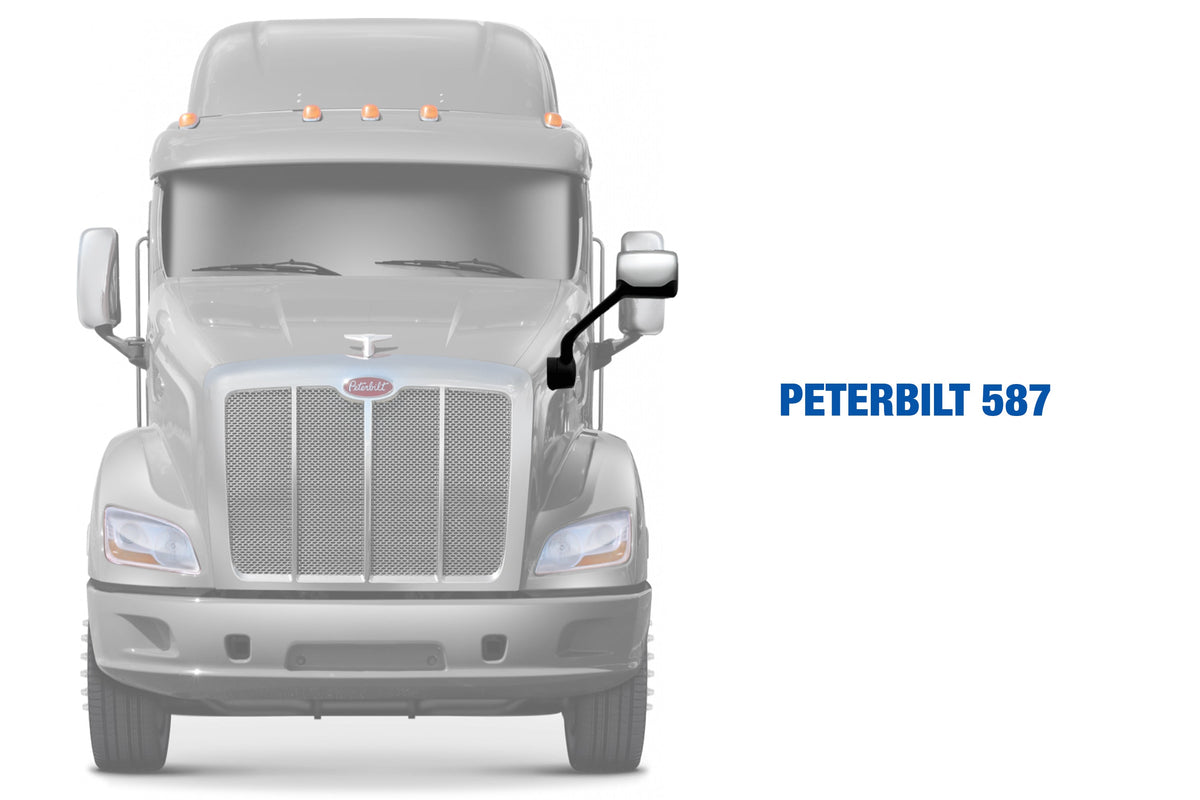 Hood Mirror Chrome Driver Peterbilt 587