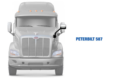 Hood Mirror Chrome Driver Peterbilt 587