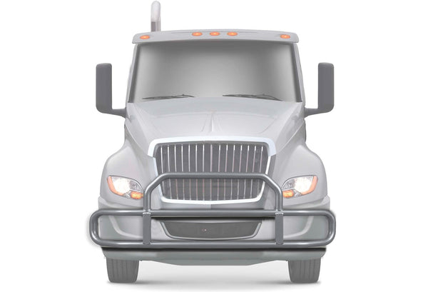 Gray Front Grille Deer Moose Bumper Guard 2018+ International LT LT625 (plastic bumper)