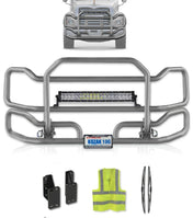 Front Grey Grille Guard Large 2004+ Mack Granite GU713 (Set-Back)