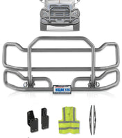 Front Grey Grille Guard Large 2004+ Mack Granite GU713 (Set-Back)