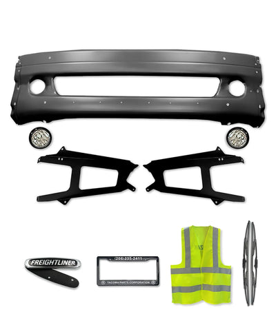 Center Bumper Black Steel 2002-2012 Freightliner Columbia