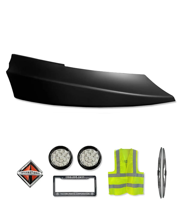 Corner Bumper Black Passenger 2008+ International Prostar