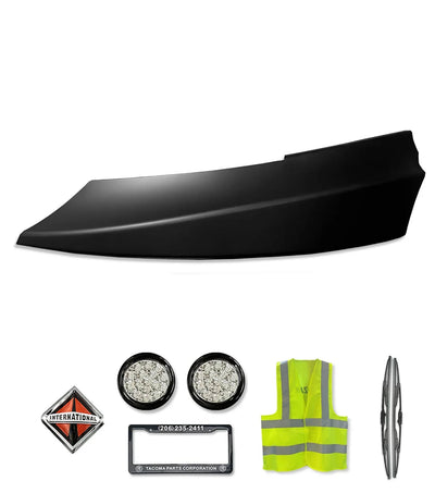 Corner Bumper Black Driver 2008+ International Prostar