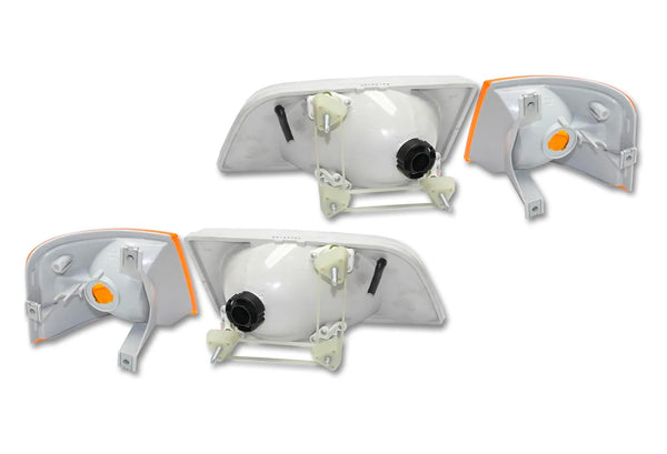 Headlight Set with Turn Signal Lights Set 1998-2003 Volvo VN VNL;  2000-2017 VNM