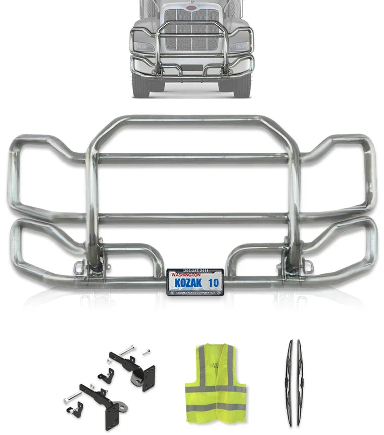 Front Grille Bumper Guard Large Chrome Peterbilt 384