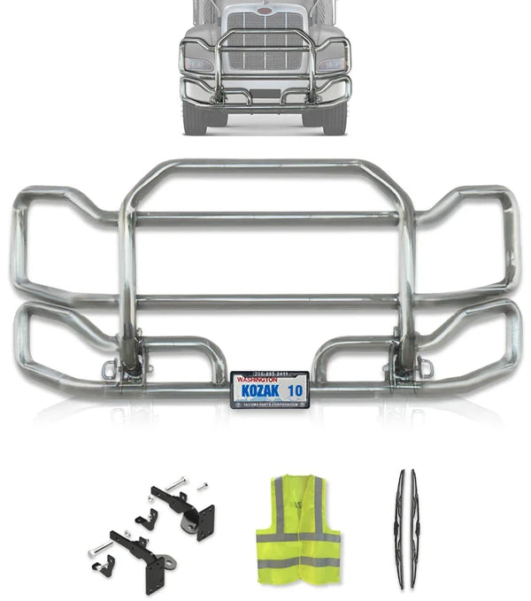 Front Grille Bumper Guard Large Chrome Peterbilt 384