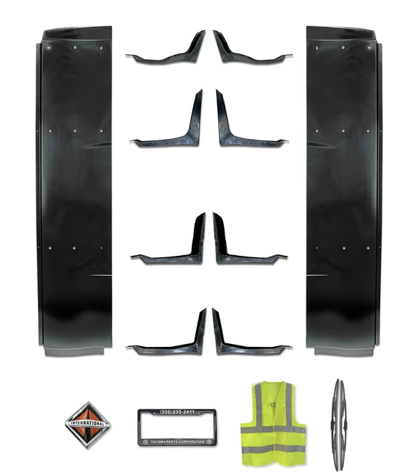 Lower Wind Fairing Cab Extender Plastic w/Brackets Set International LT625