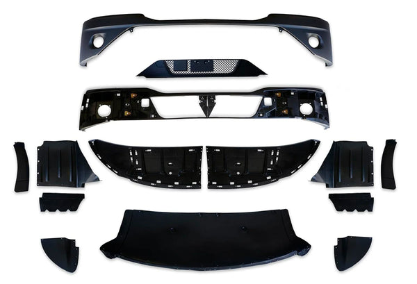 Bumper with Fog Hole Black Plastic 16 Pcs 2022+ Kenworth T680