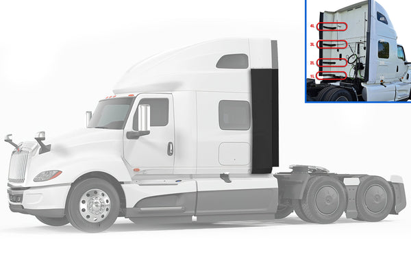 Lower Wind Fairing Cab Panel Plastic w/Extension & Brackets Driver International LT625