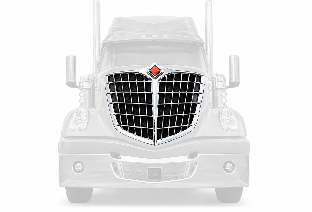 Chrome Grille with Bug Screen Complete Assembly International Lonestar