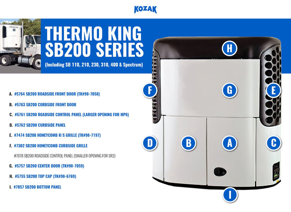 Reefer Top Panel White TK#98-6769 Thermo King SB Series