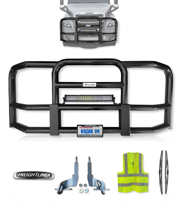 Full Front Black Grille Guard 2018+ Freightliner Cascadia 126 116