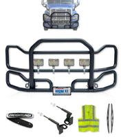 Black Front Grille Guard Large Freightliner Cascadia 2008-2017 - 