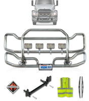 Front Grille Guard Large Chrome International LT LT625 (plastic bumper)