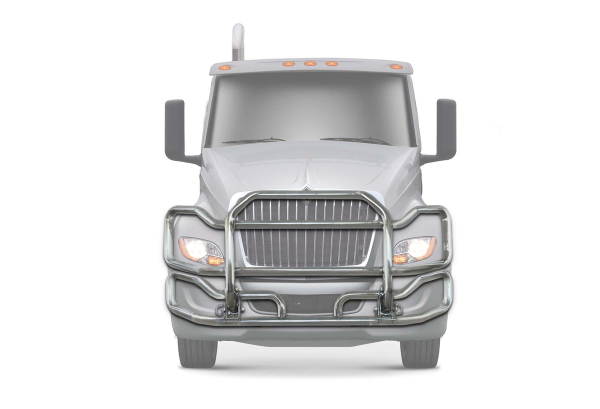 Front Grille Guard Large Chrome International LT LT625 (plastic bumper)