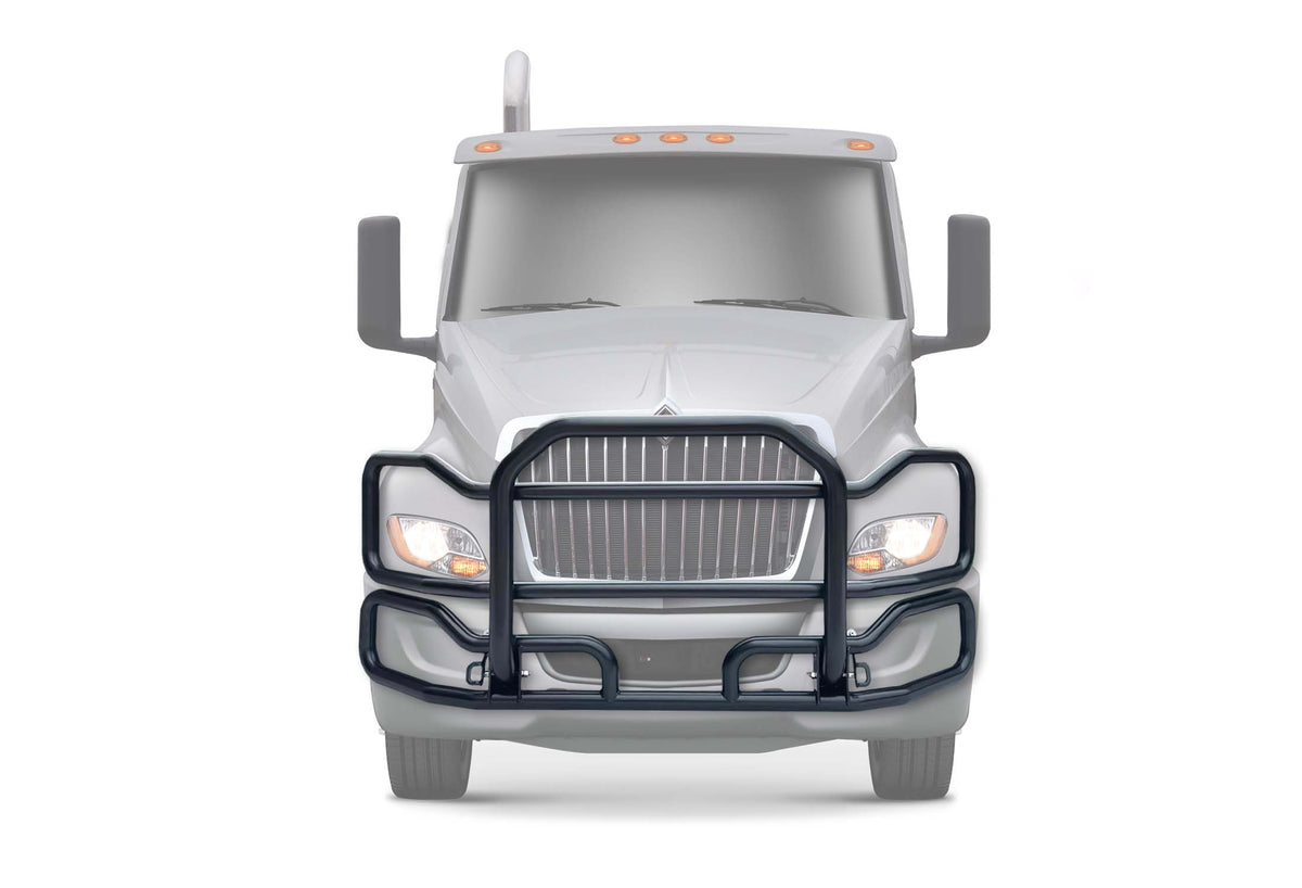 Front Grille Guard Large Black International LT LT625 (plastic bumper)