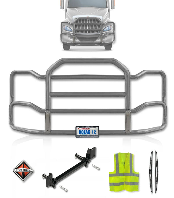 Grille Guard Large Chrome with Lights 2008+ International Prostar