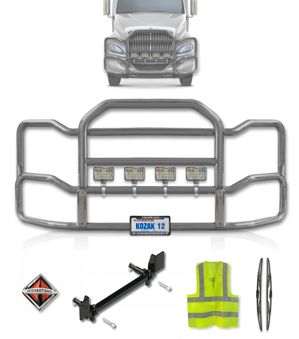 Grille Guard Large Chrome with Lights 2008+ International Prostar