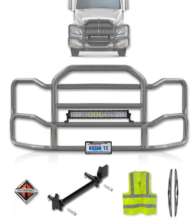Grille Guard Large Chrome with Lights 2008+ International Prostar