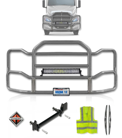 Grille Guard Large Chrome International RH (Plastic Bumper w/ Central Fog)