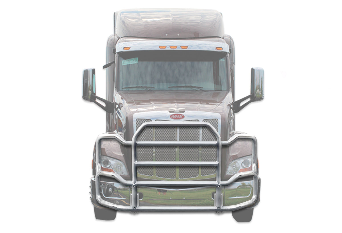 Grille Guard Large Chrome with Lights 2013-2021 Peterbilt 579