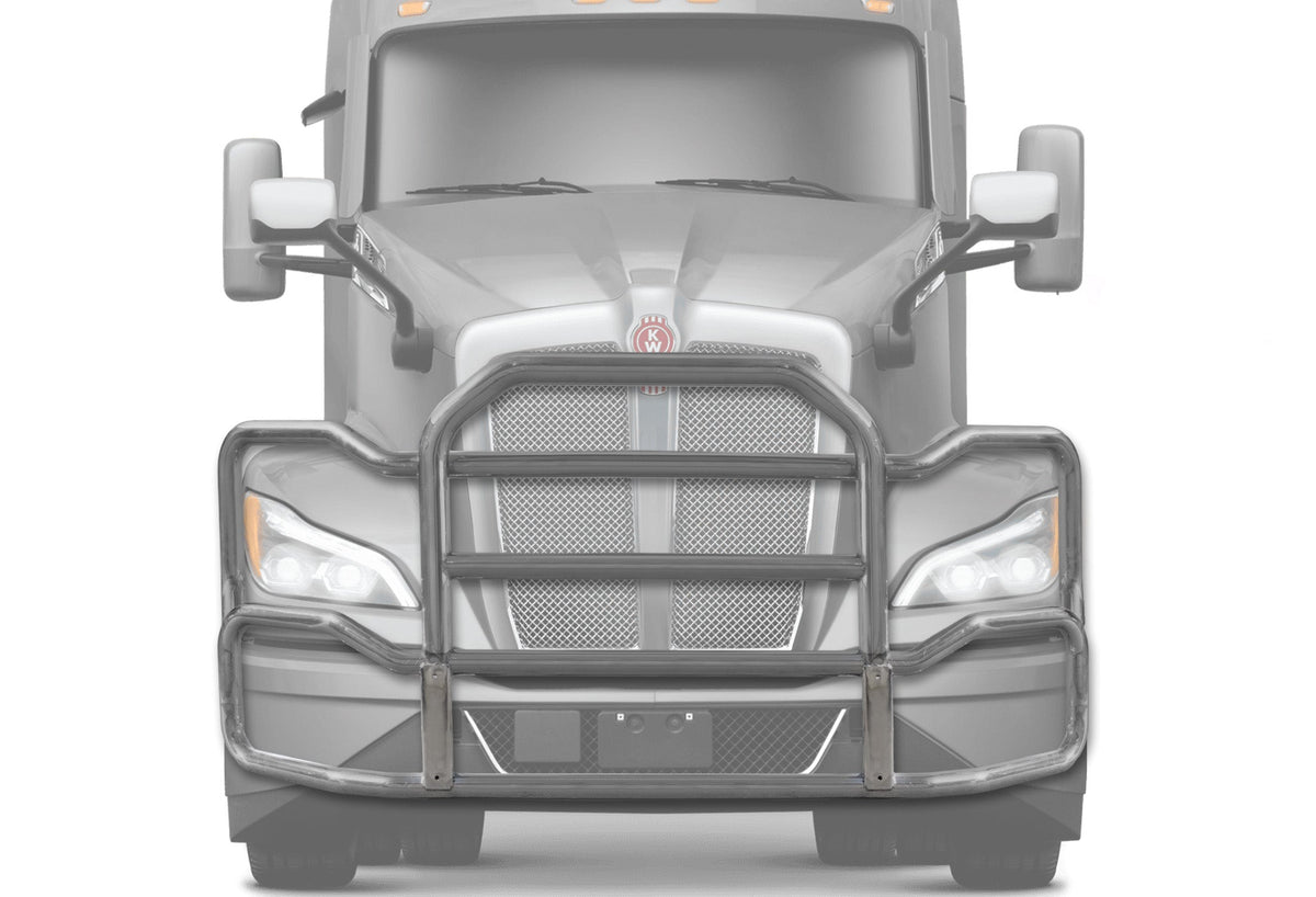 Grille Guard Large Chrome with Lights 2022+ Kenworth T680 No Fog