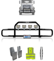 Grille Guard with Lights Black 2004+ Mack Granite GU713