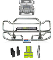 Kozak Chrome Front Grille Guard Large Mack Granite Gu713 Set-Back 2004+ - 