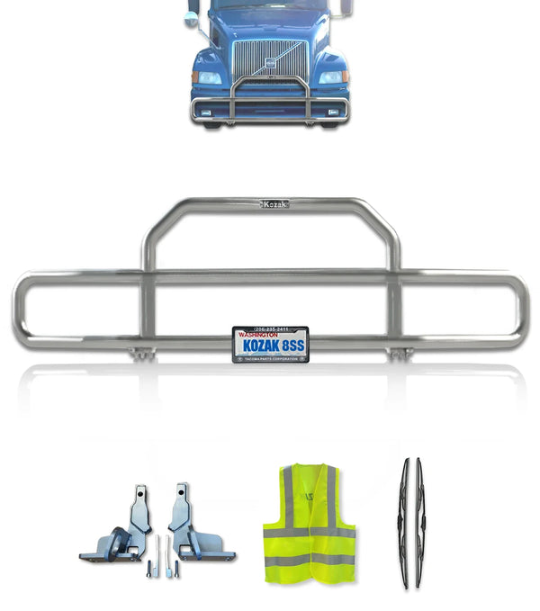 Grille Guard Front Chrome with Lights 1999-2003 Volvo VNL