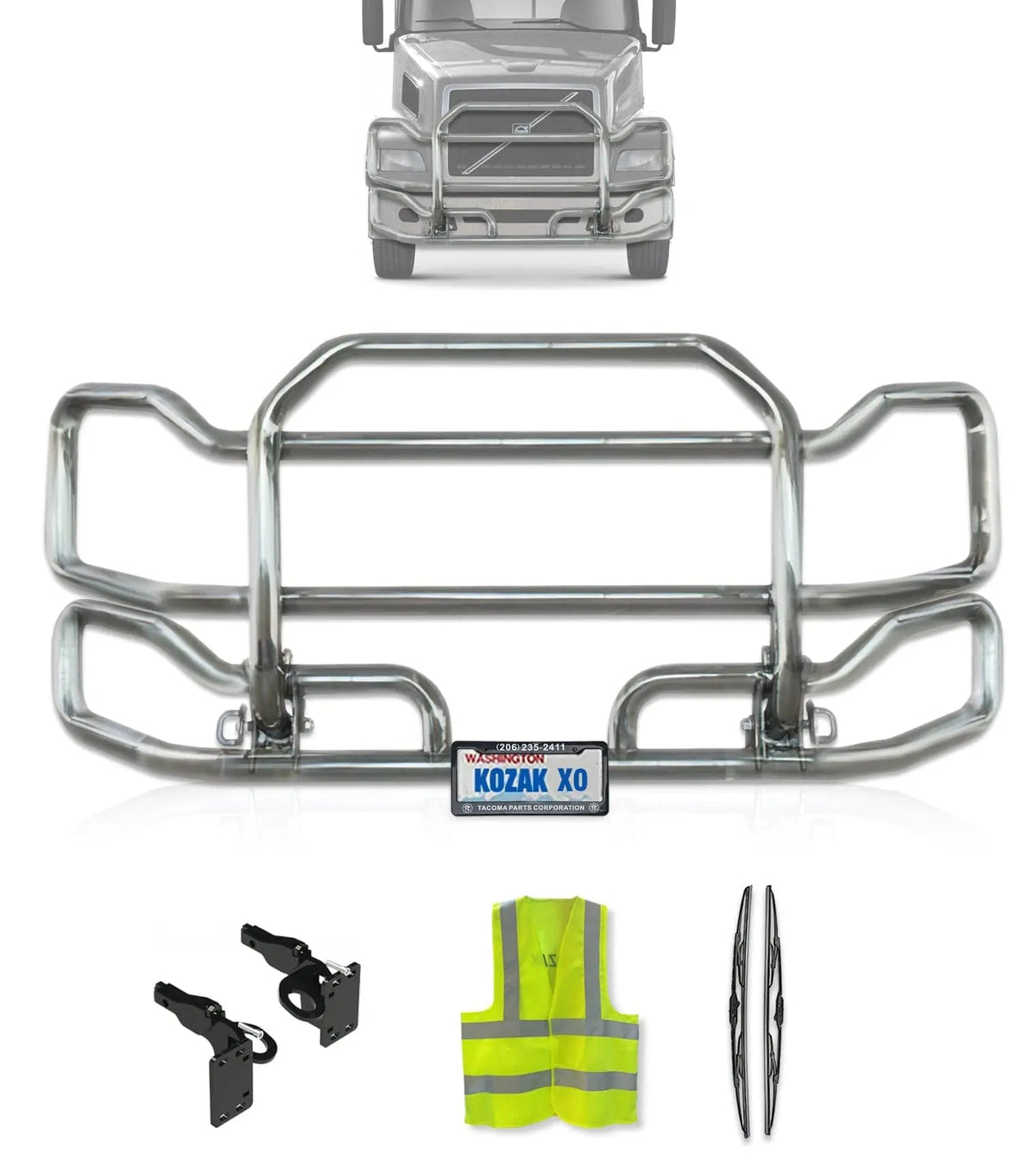 Front Grille Guard Large Chrome 1999-2003 Volvo VNL