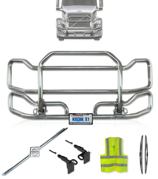 Front Grille Guard Large Chrome 2004-2017 Volvo VNL