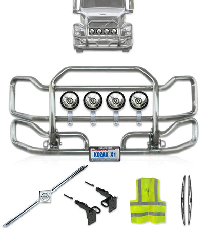 Front Grille Guard Large Chrome 2004-2017 Volvo VNL