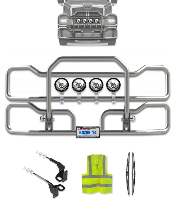 Front Grille Guard Chrome 2023+ Western Star 57X Set-Back