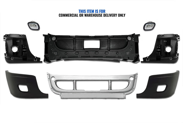 Bumper Set with Fog Light Holes 6 Pcs Includes 2 Pcs Fog Light 2008-2017 Freightliner Cascadia 125 113